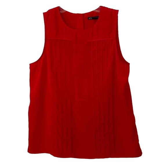 Armani Exchange Tops - Armani Exchange Red Sleeveless Pleated Blouse Size Small​